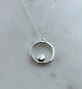Sterling silver circle necklace