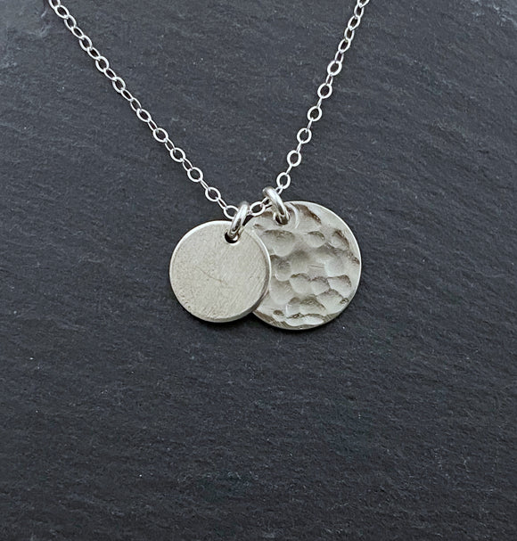 Forged sterling silver necklace