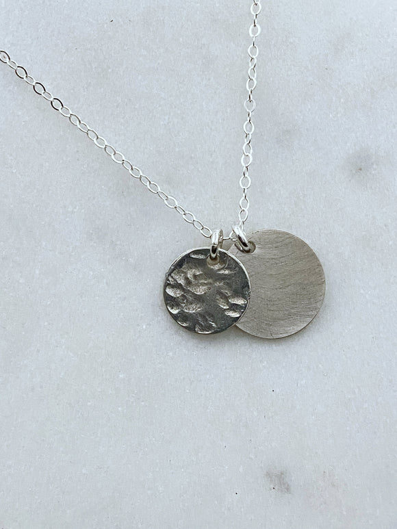 Forged sterling silver necklace