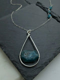 Forged sterling silver necklace with apatite