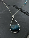 Forged sterling silver necklace with apatite