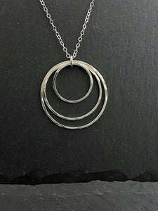 Sterling silver triple hoop necklace