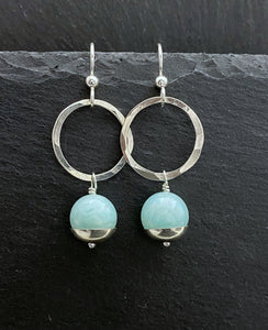 Sterling sliver and amazonite earrings