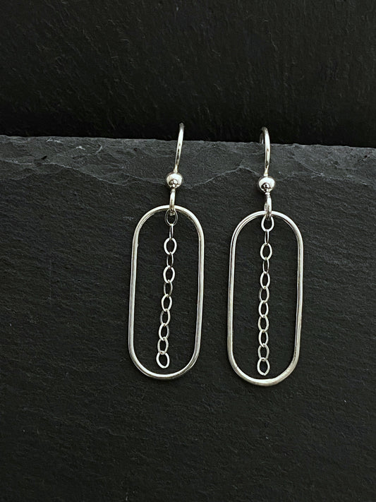 Sterling silver forged earrings