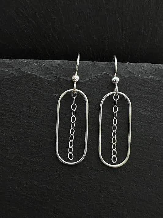 Sterling silver forged earrings