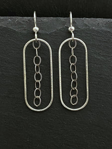 Sterling silver forged earrings