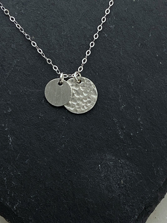 Forged sterling silver necklace