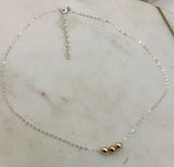 {Past, Present, Future} mixed metals necklace