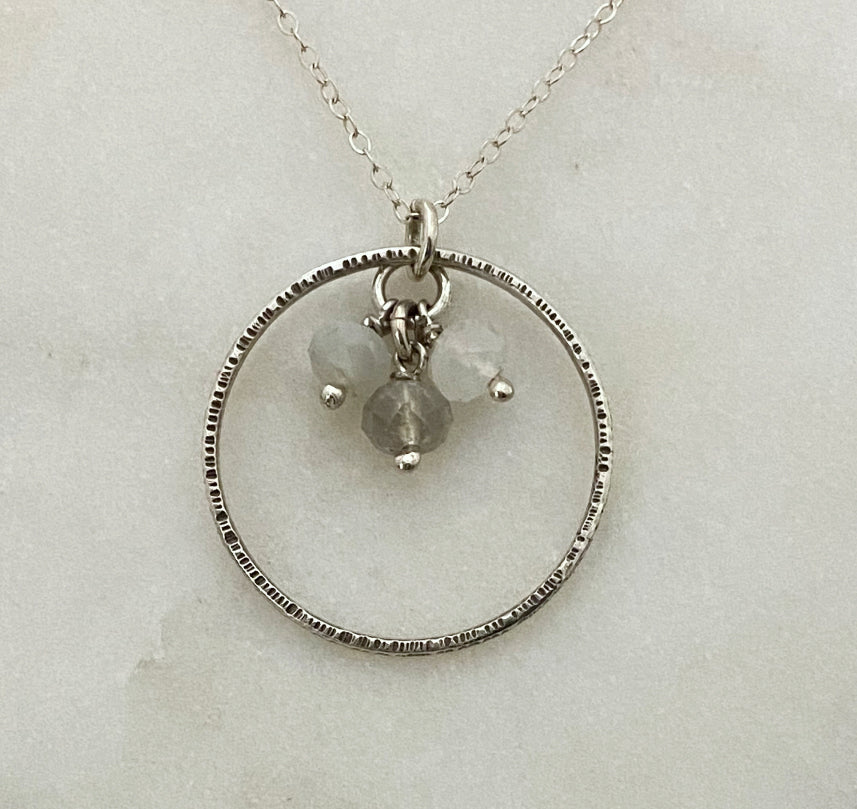 Sterling silver and moonstone necklace