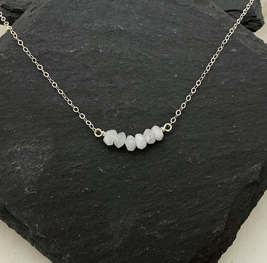 Moonstone and sterling silver simple necklace