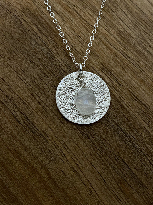 Sterling silver necklace with moonstone