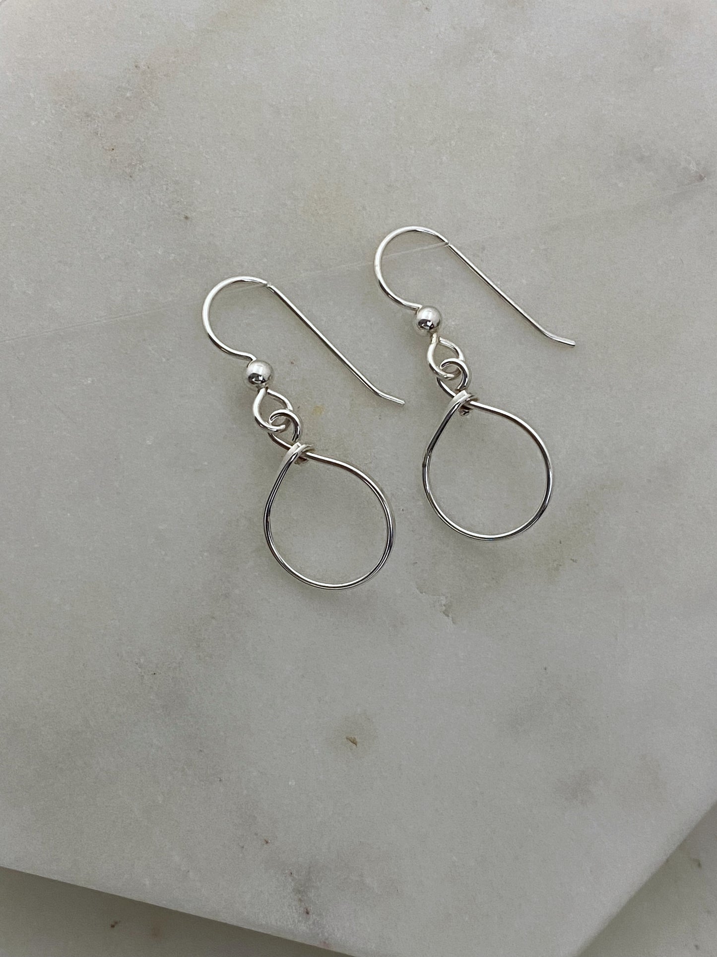 Sterling silver tiny hoop earrings