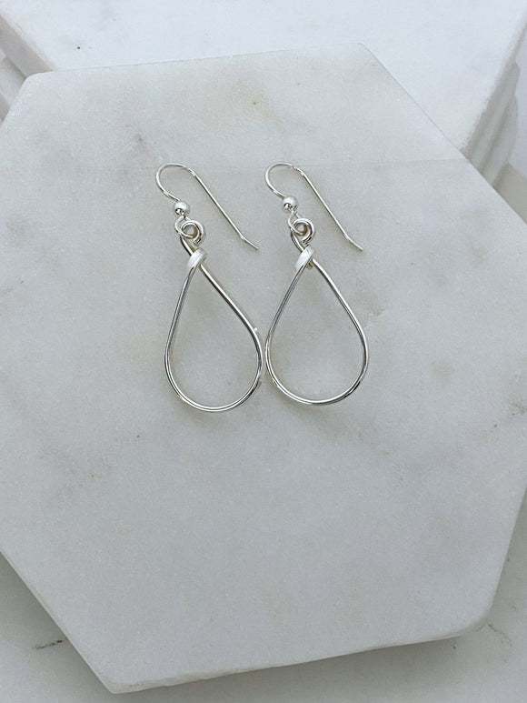 Small sterling silver teardrop earrings