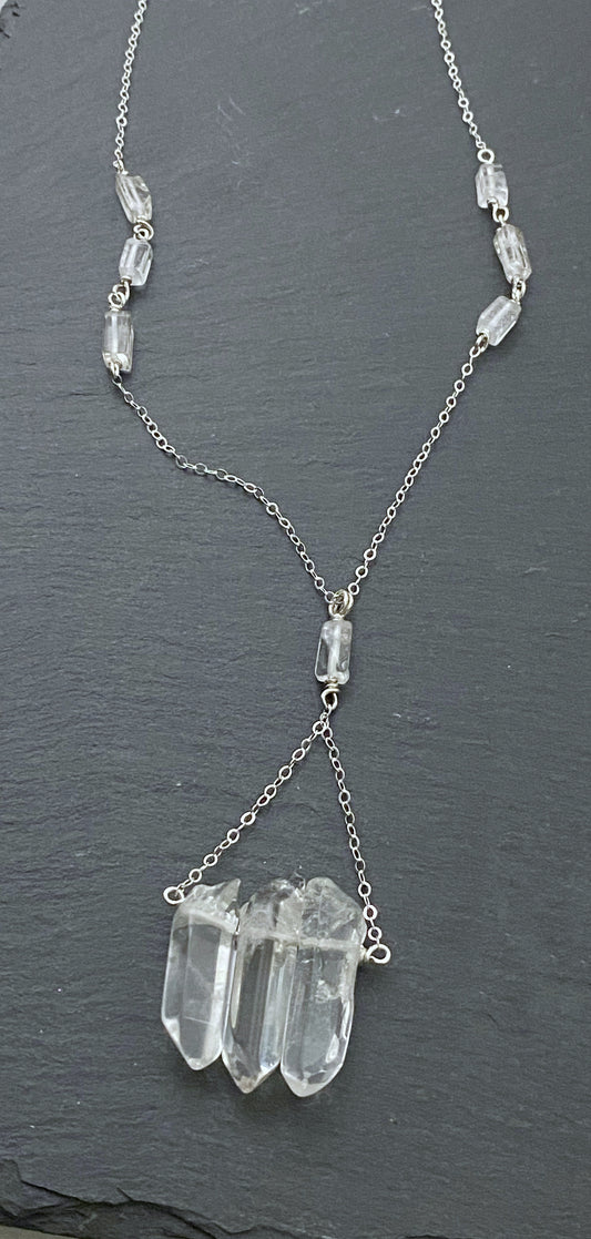 Quartz and sterling silver necklace