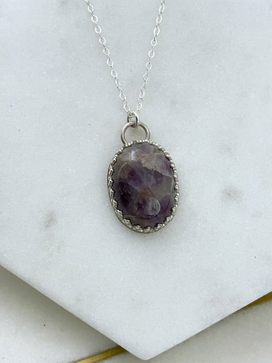 Amethyst and sterling silver necklace