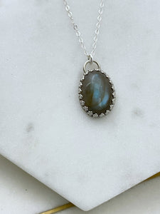 Labradorite and sterling silver necklace