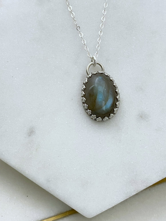 Labradorite and sterling silver necklace