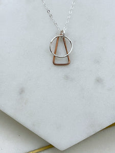 Sterling silver and copper mixed metal necklace