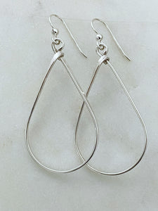 Sterling silver large teardrop earring