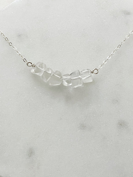 Quartz and sterling silver simple necklace