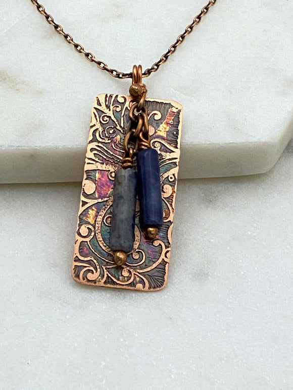 Sodalite and copper necklace