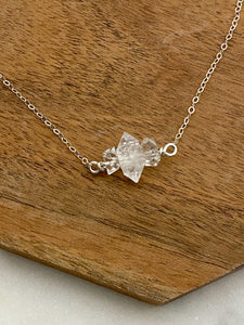 Herkimer Diamond and sterling silver simple necklace
