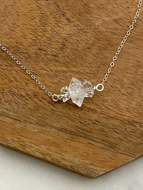 Herkimer Diamond and sterling silver simple necklace