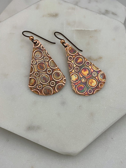 Acid Etched Teardrop Earrings