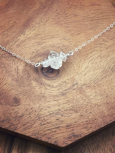 Herkimer Diamond and sterling silver simple necklace