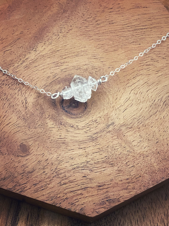 Herkimer Diamond and sterling silver simple necklace
