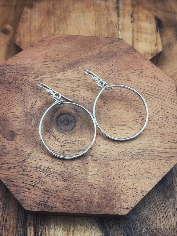 Sterling silver medium hoop earrings
