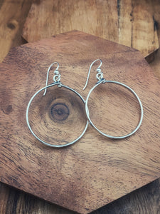 Sterling silver large hoop earrings