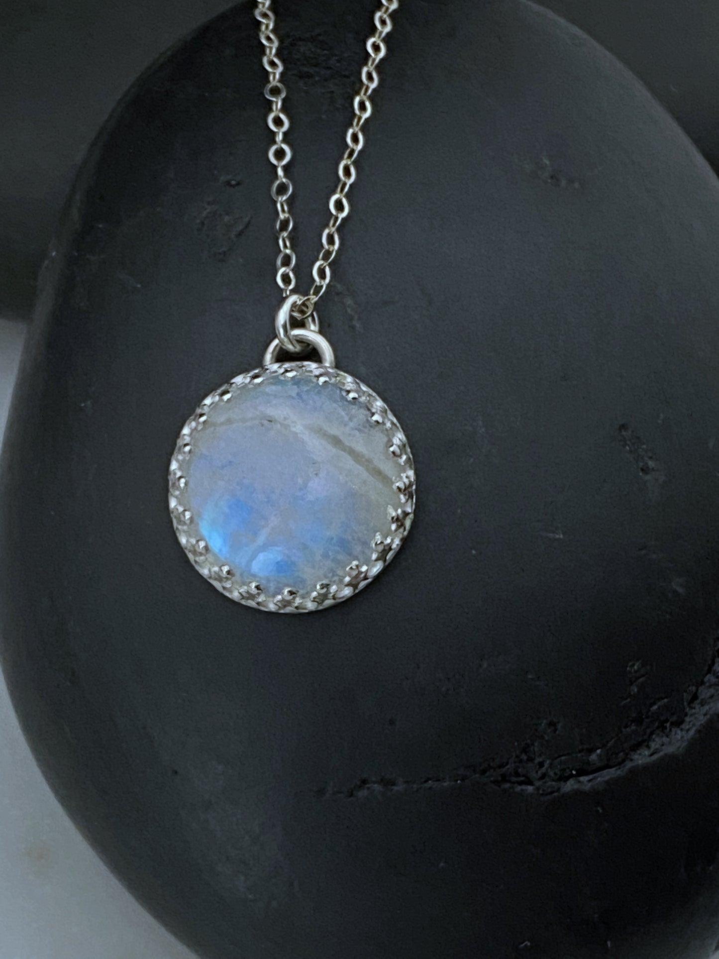 Moonstone and sterling silver necklace