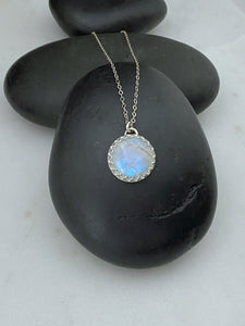Moonstone and sterling silver necklace