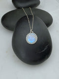 Moonstone and sterling silver necklace