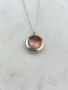 Mixed metal sterling and copper necklace