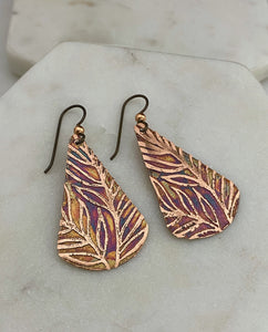 Acid Etched Teardrop Earrings