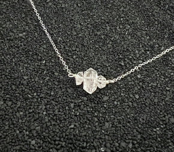Herkimer Diamond and sterling silver simple necklace
