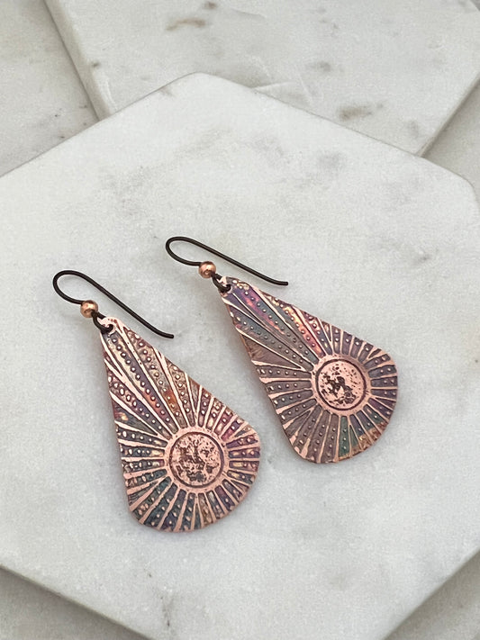 Acid Etched Teardrop Earrings