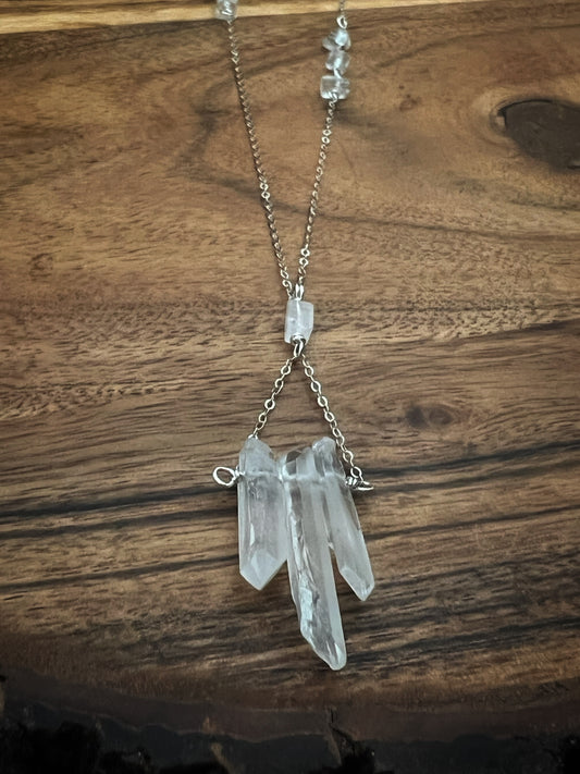 Quartz and sterling silver necklace