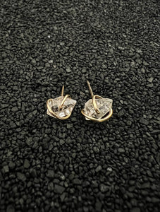 Gold-fill wrapped Herkimer Diamond studs