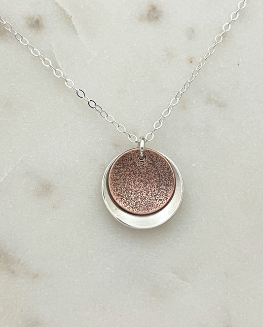 Mixed metal sterling and copper necklace