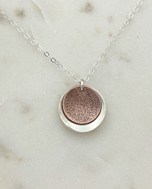 Mixed metal sterling and copper necklace