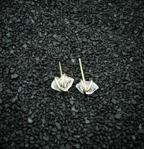 Gold-fill wrapped Herkimer diamond studs