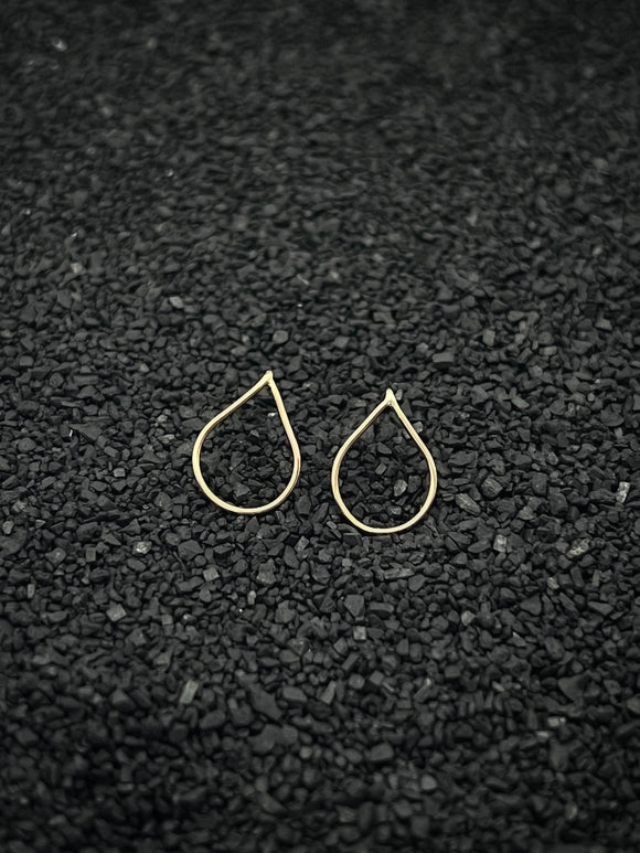 14 Karat Gold teardrop post earrings