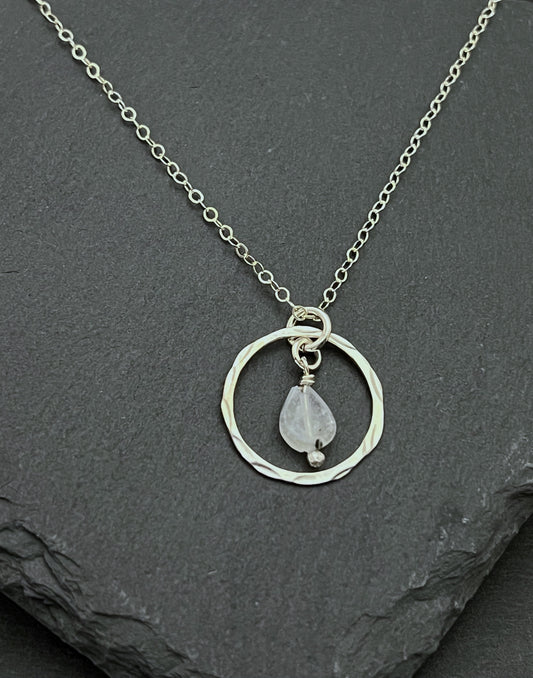 Sterling silver and moonstone necklace