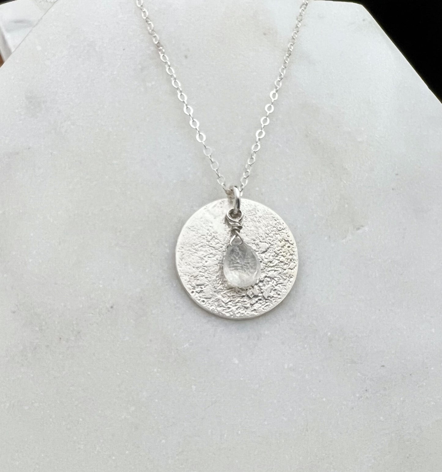 Sterling silver necklace with moonstone