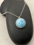 Larimar and sterling silver necklace