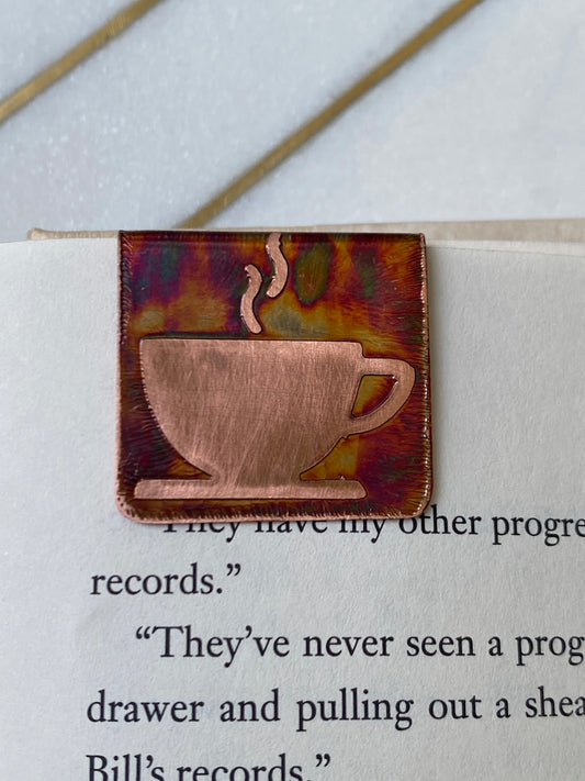 Acid etched copper bookmark