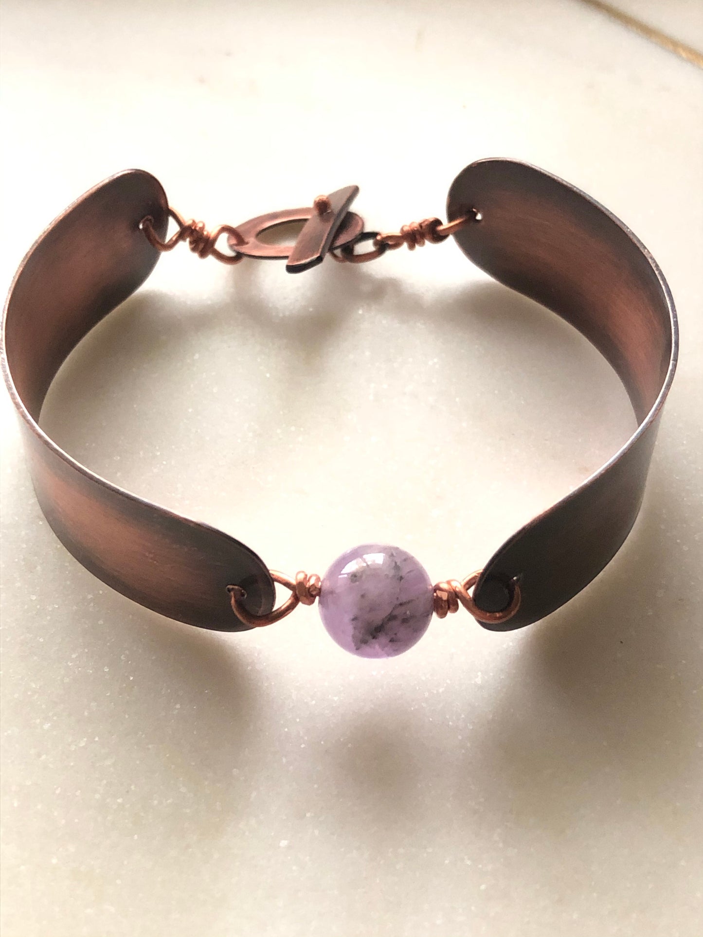 Copper and Amethyst Bracelet